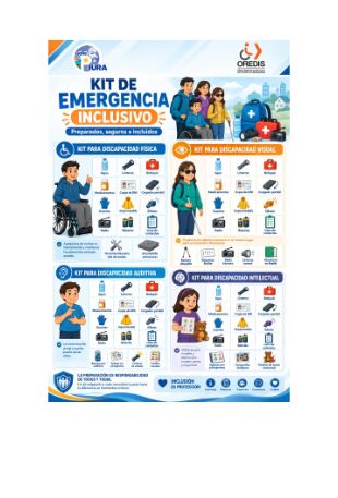 Portada del material: Promoviendo la cultura de prevención accesible  para concientizar a la ciudadanía sobre los elementos esenciales que garantizan la seguridad y autonomía de las personas con discapacidad en situaciones de emergencias.